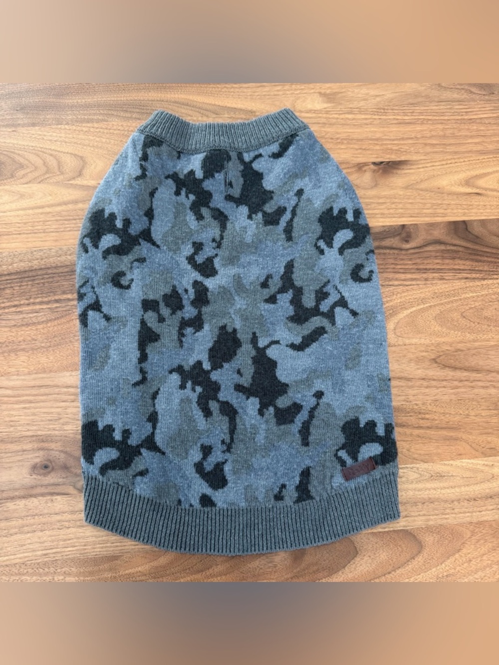 Gray Camouflage Knit Sweater for Dogs